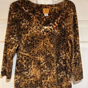Ruby Rd. Animal Print Top